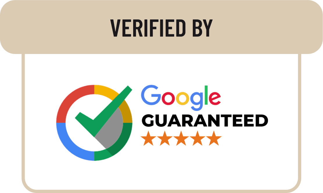 Google Guarantee badge with a checkmark and five stars.