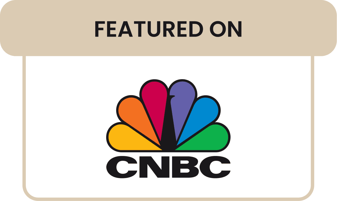Logo of CNBC with 'Featured On' text above.