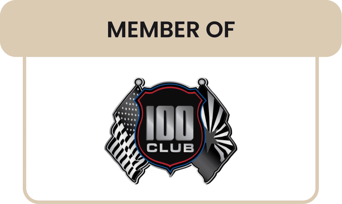 Logo of the 100 Club membership.